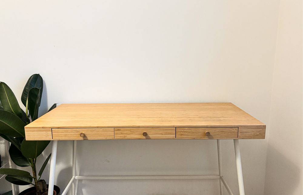 Biurko bambusowe w stylu Boho IKEA Lillasen | 2 sztuki