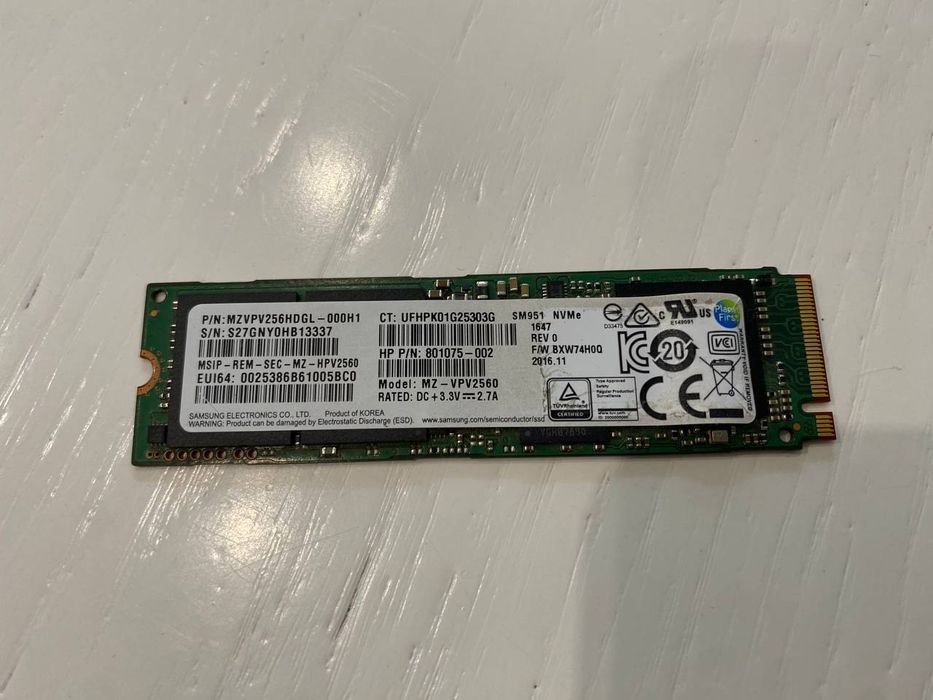 SSD Samsung 256gb NVMe M.2