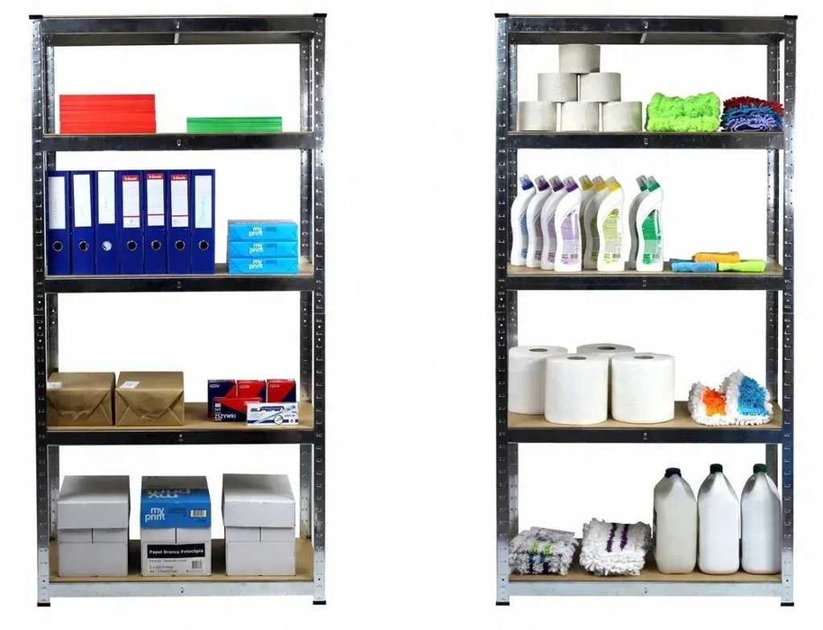 Набор из 2-х металлических стеллажей (150 x 70 x 30 см) на  4 полки