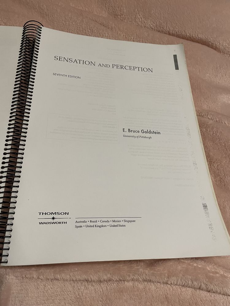 Livro de Psicologia da Perceção: Sensation and Perception