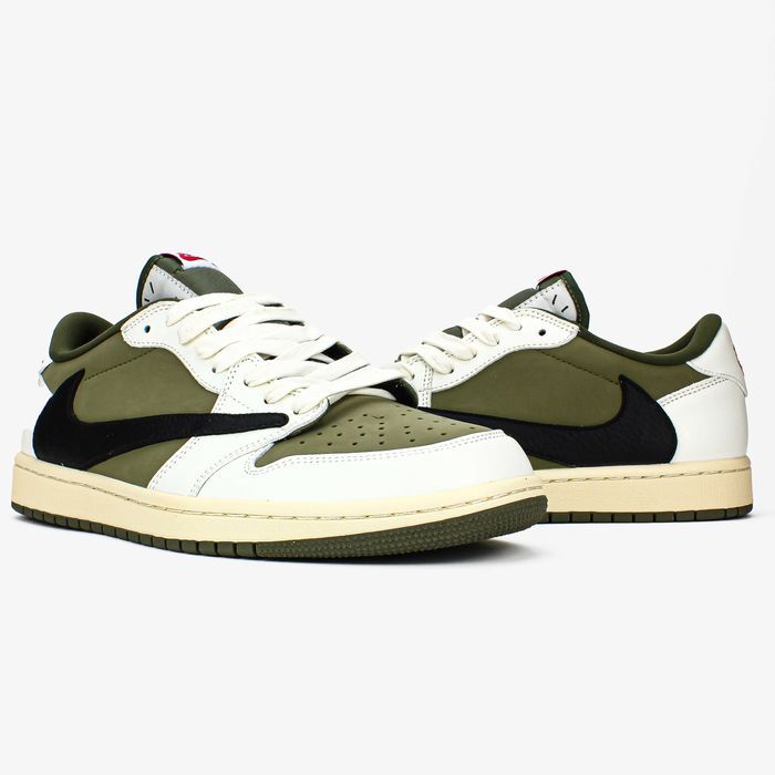 Кроссовки Nike Travis Scott X Jordan 1 Low OG SP Reverse Olive Medium.