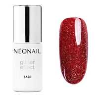 Neonail Glitter Effect Base Baza Hybrydowa 9589-7 Red Shine 7.2Ml (P1)