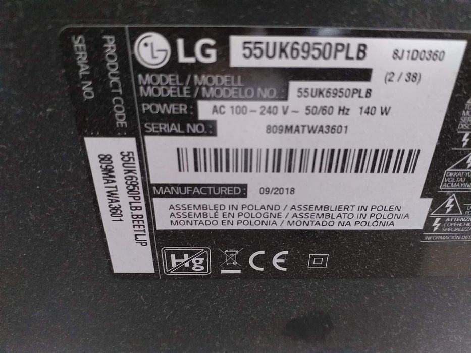 Zasilacz Telewizora LG 55UK6950PLB