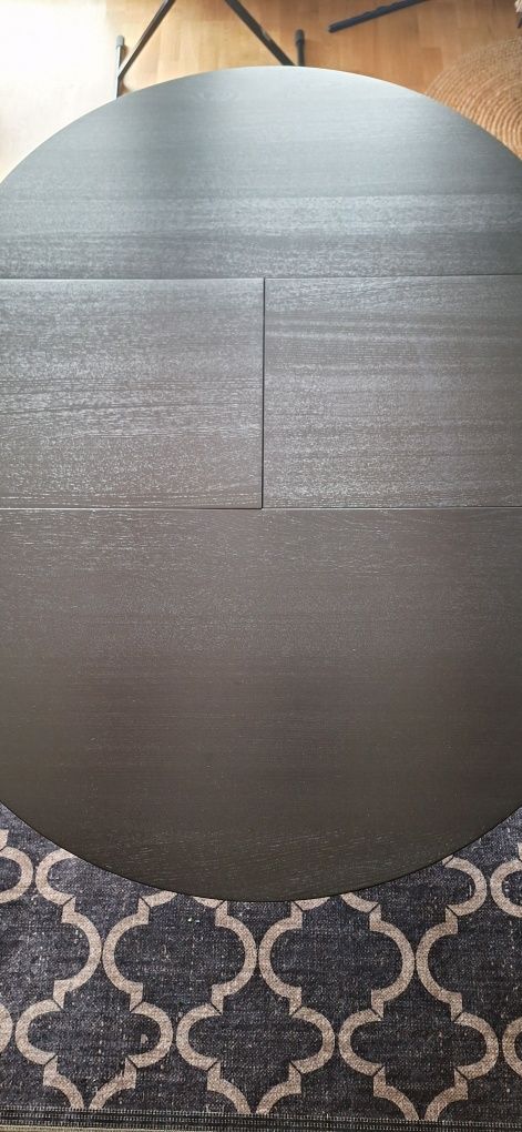Stół okrągły rozkładany czarny Ikea Ingatorp 4-6 osób 110-155 cm