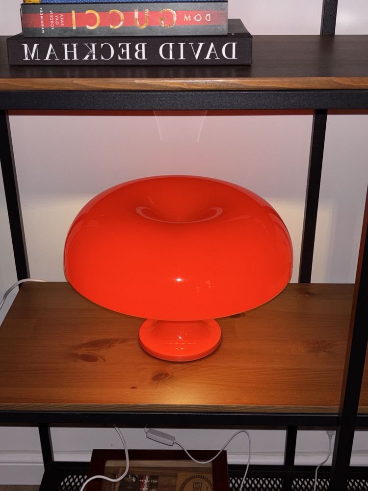 Duża lampa stołowa led grzybek pomarańczowa lub biała