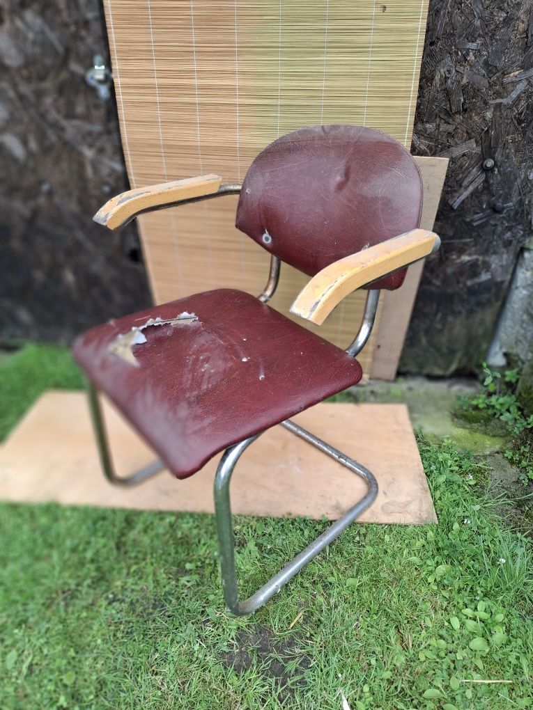 Krzesło biurowe chrom vintage