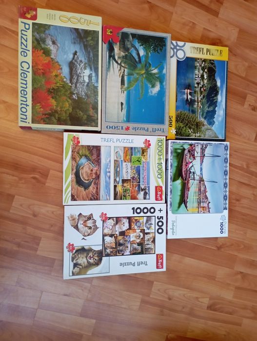 Puzzle 6 pudełek 8 obrazków