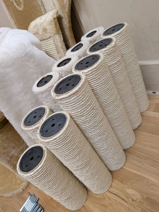 Domek z Piernika z Drabinką DUŻY Drapak dla Kota Beżowy 165x86x98cm ZW