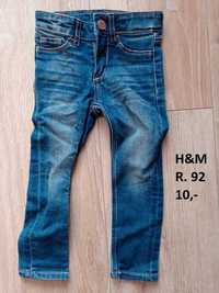 Spodnie jeansy skinny fit & denim h&m 92