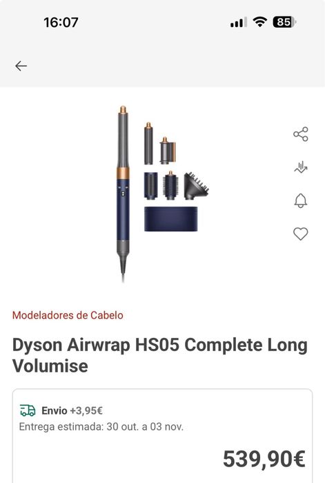 Dyson Airwrap - Modelador Completo Para Cabelos | 220V | Azul/Cobre .