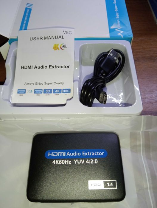 4K HDMI аудиоэкстрактор HDMI  в toslink + Aux Audio + HDMI