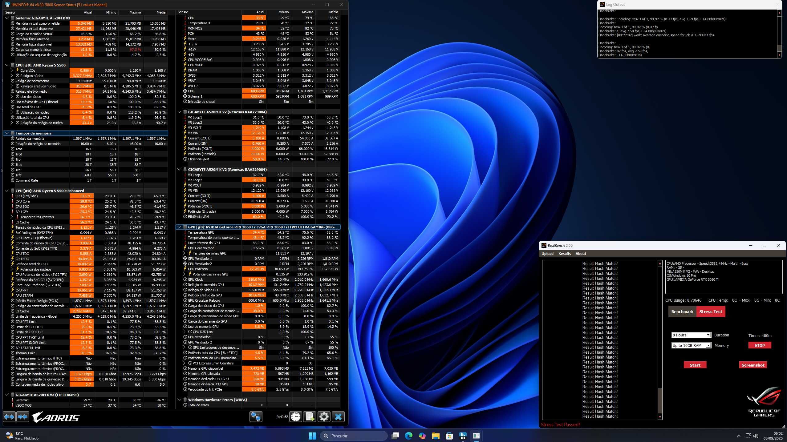 PC Gaming Ryzen 5500 4.2GHz / RTX 3060 Ti / 16GB 3200 / RGB / 1TB NVMe
