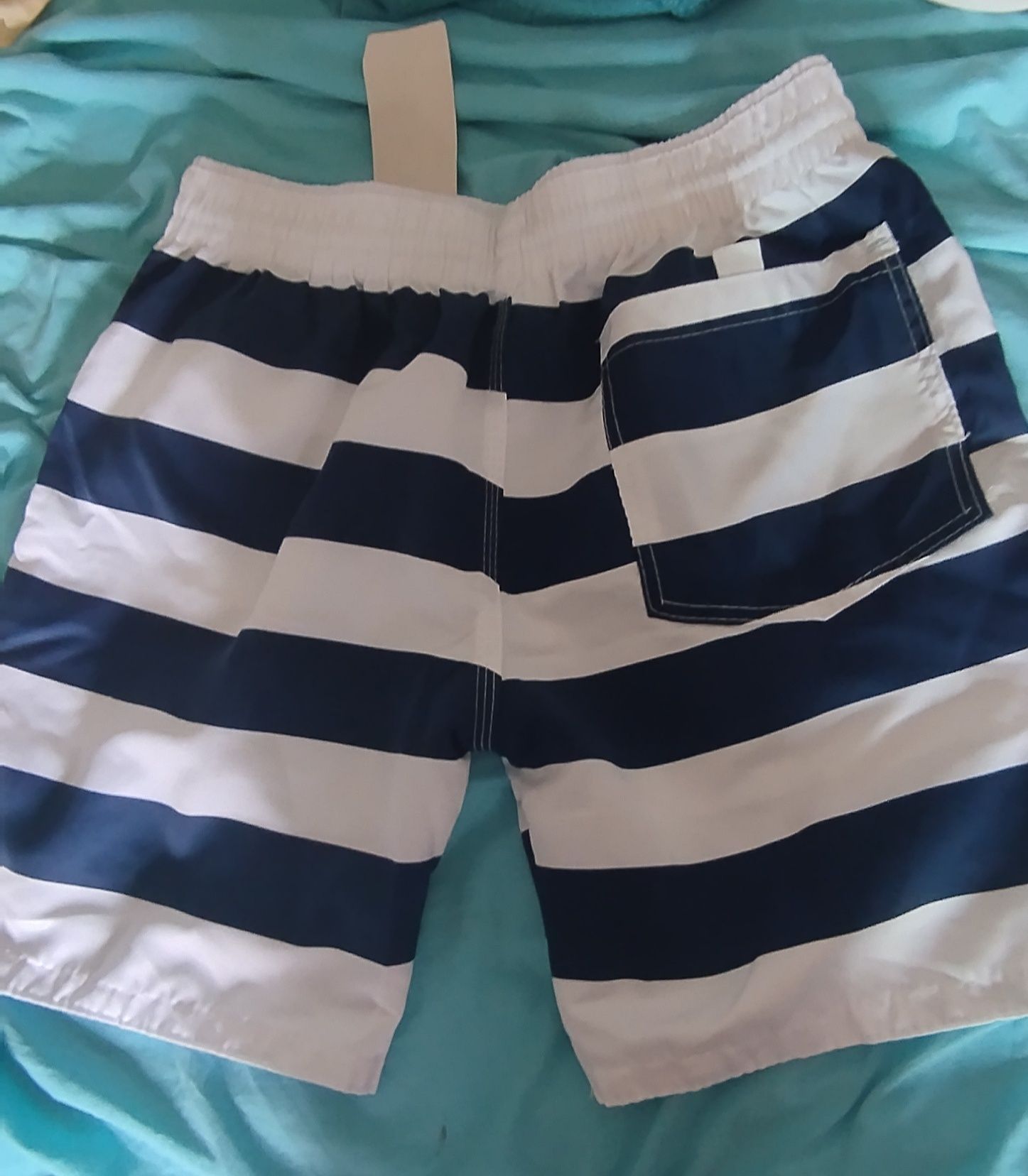 Calção Lacoste azul e branco M