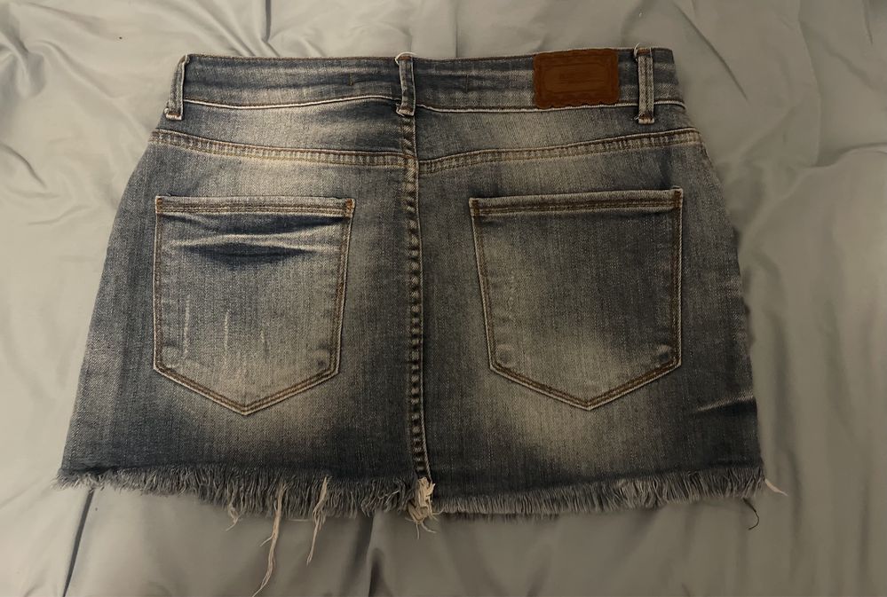 Mini saia de ganga/jeans