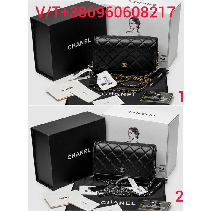 Жіноча Сумка Chanel Classic Wallet on Chain Black (Без Предоплати)