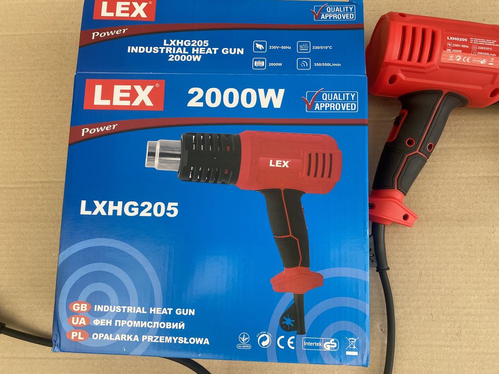 Фен будівельний LEX 2000 W LXHG205 Строительный фен Польша