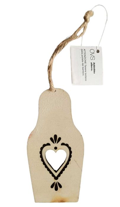 Zestaw 3 Drewnianych Zawieszek Na Choinke Serce