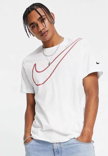 Nike Mens Sportswear T Shirt Big Logo in White