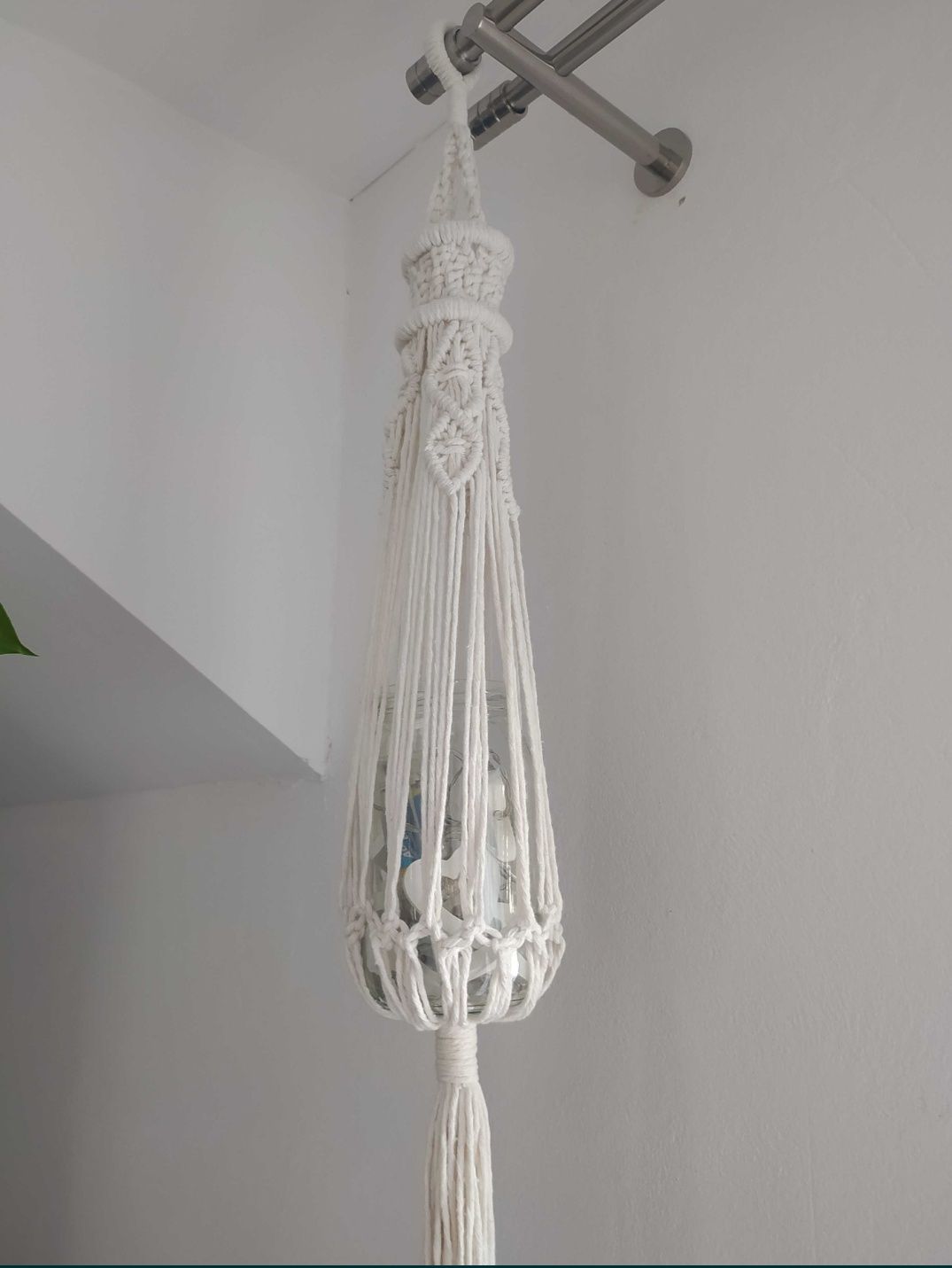 Piękny boho lampion latarnia DIY rękodzieło handmade makrama macrame