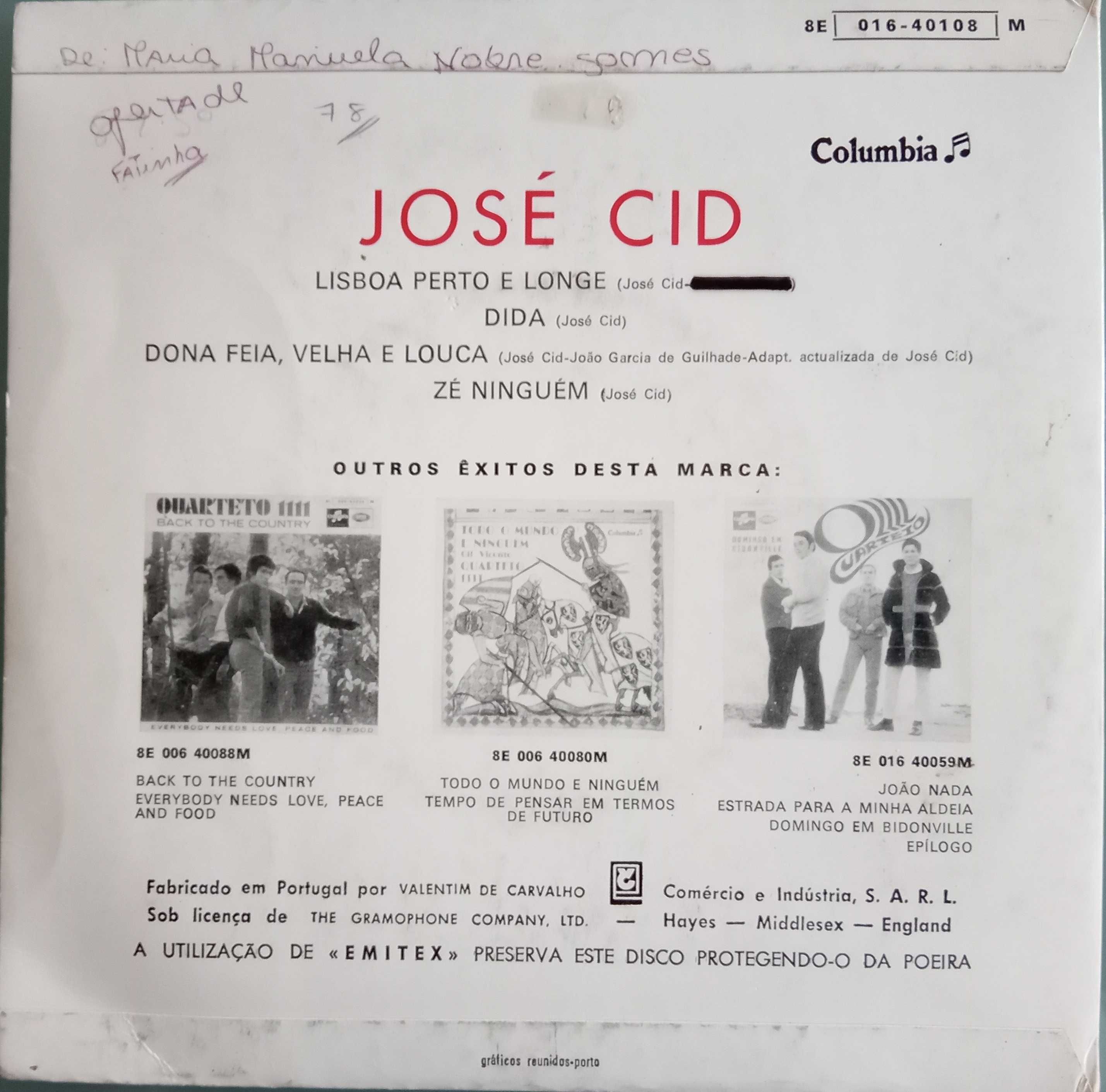 José Cid	- - - - -	Lisboa Perto e Longe	- - - - -	EP