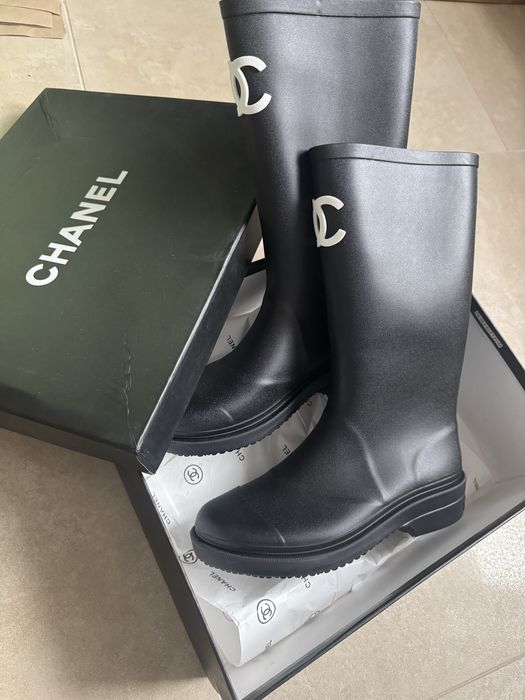 Гумові чоботи chanel, сапоги резинові