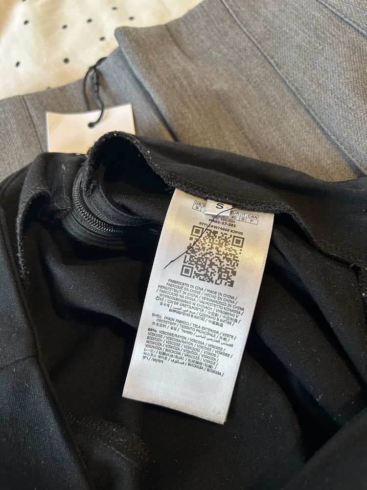 legginsy Guess czarne damskie S wysoki stan na suwak eko skóra zamsz