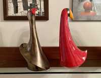 2x figurka ptak nowoczesna papuga design prezent ozdoba duża ceramika
