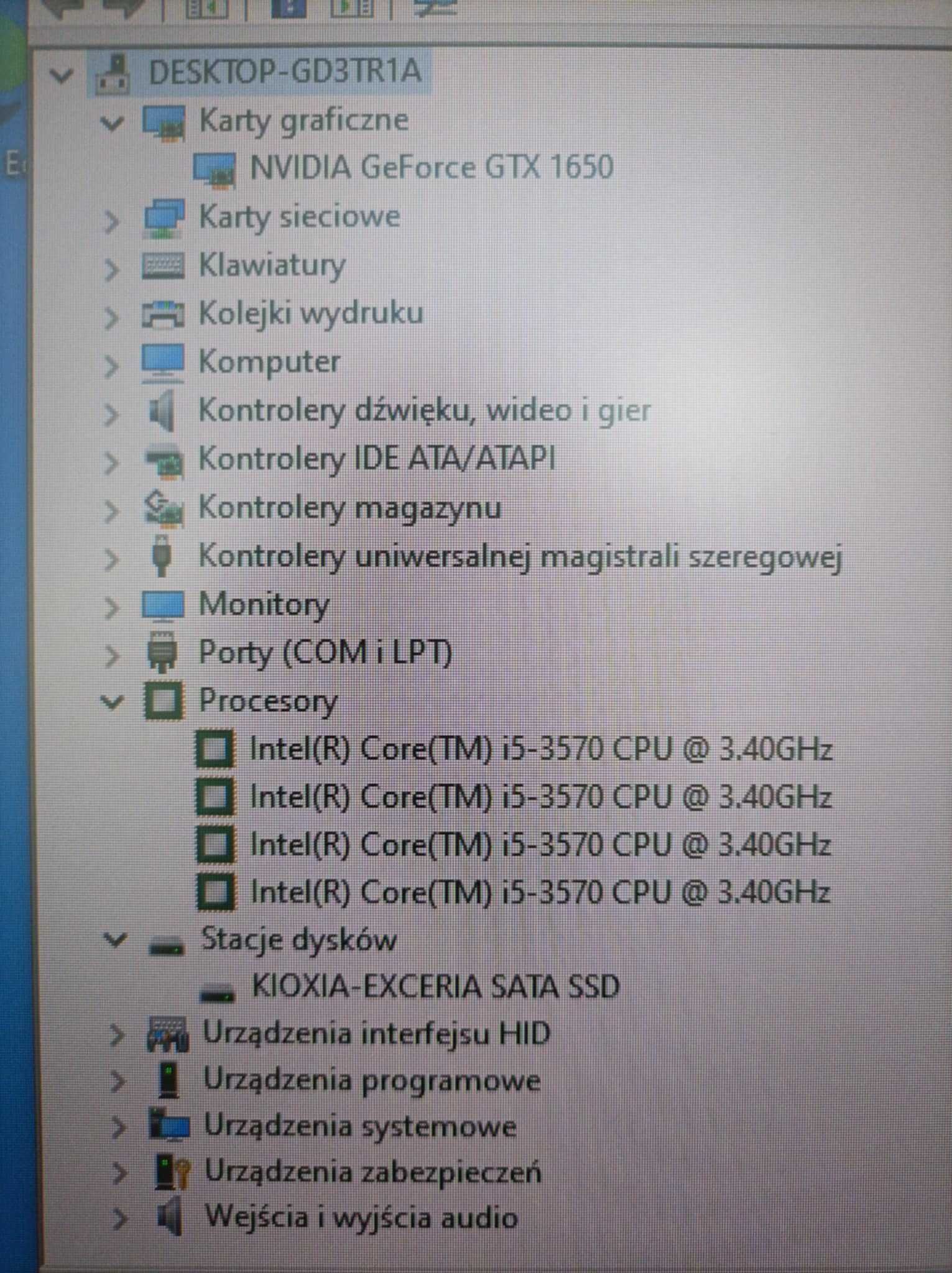 Komputer stacjonarny | i5-3570 | GTX 1650 | 16GB RAM
