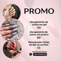 Promoção de Unhas de gel, acrílico ou polygel