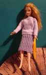 Fioletowy zestaw zimowy dla lalek typu modowego Barbie Sindy Petra
