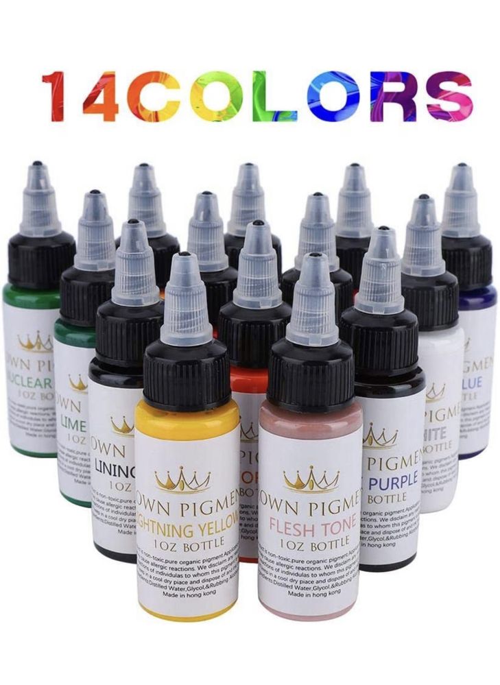 Pack 14 tintas profissionais tatuagem NOVAS !