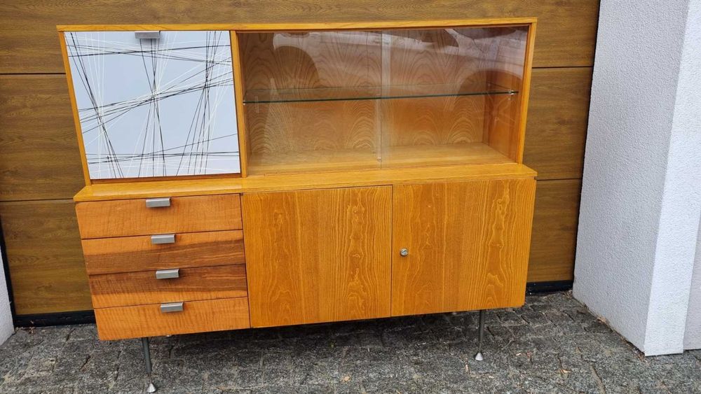 Kredens Jitona komoda Design PRL L 60 Czechosłowacja komoda Highboard