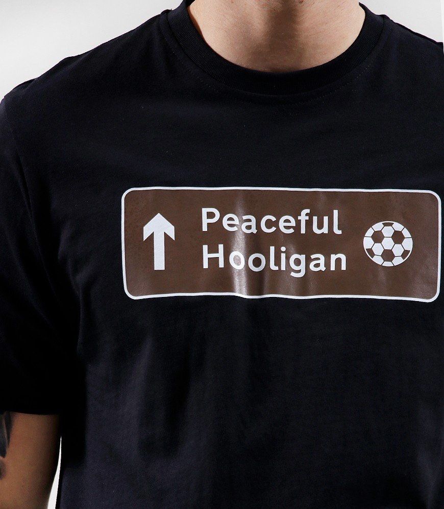 Мужские Футболки Peaceful Hooligan черная белая