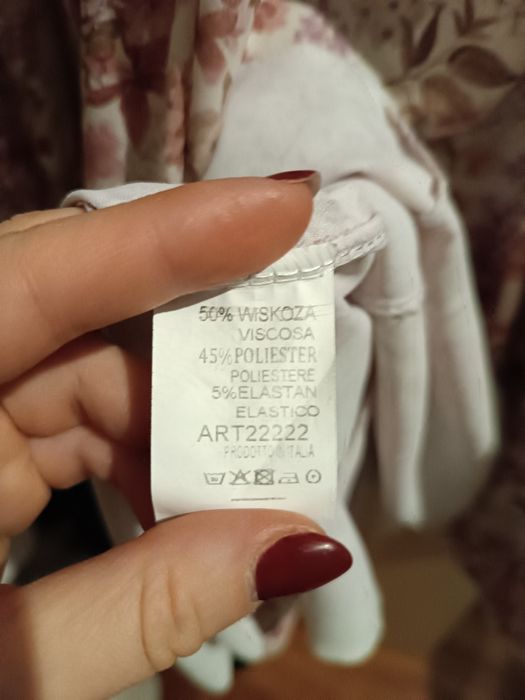 Sukienka w kwiaty z paskiem rozmiar uniwersalny