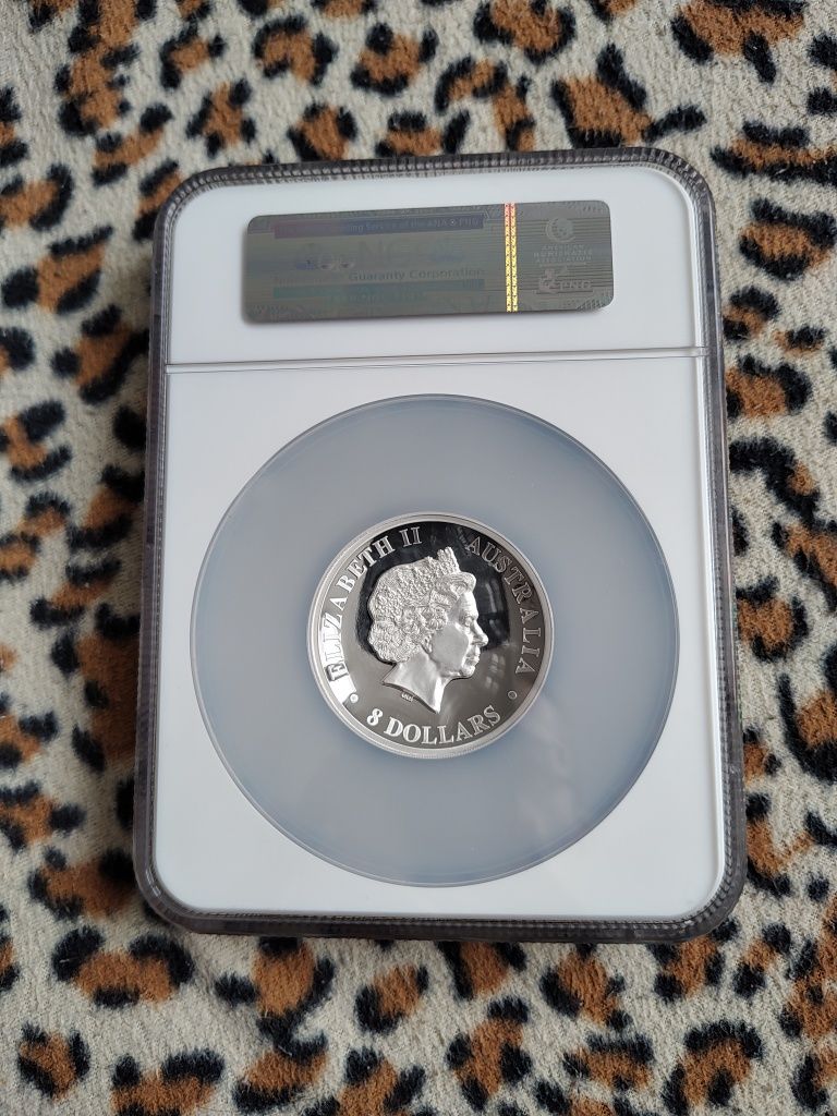Australia orzeł 8 dolarów moneta grading NGC