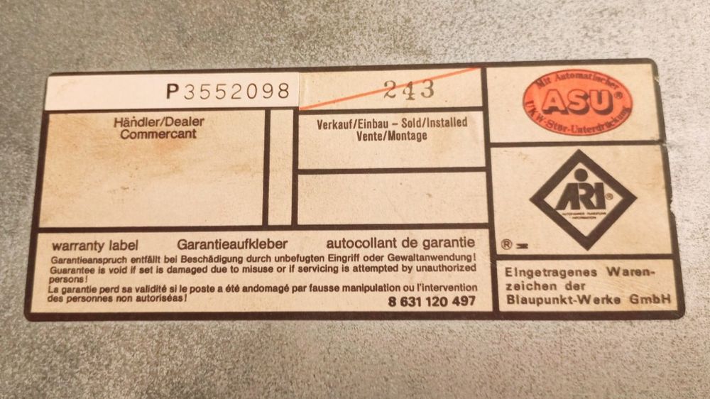 Rádio Mercedes-Benz 500 Blaupunkt Hamburg MR21 Vintage Topo de Gama