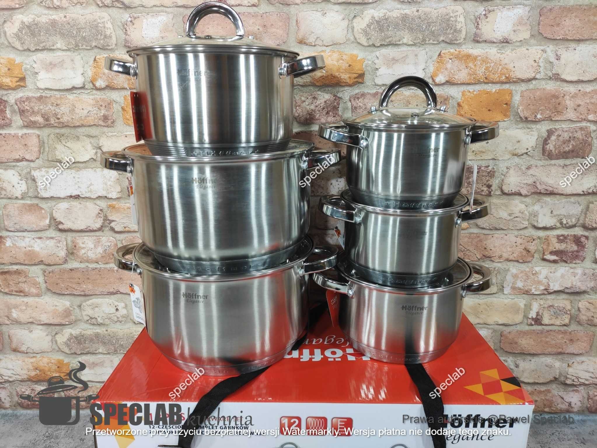 Zestaw Garnków HOFFNER HF-9408 . Gaz, indukcja, halogen