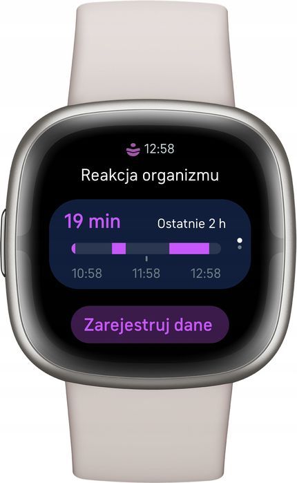 outlet smartwatch fitbit sense biały bluetooth 162 mah pulsometr