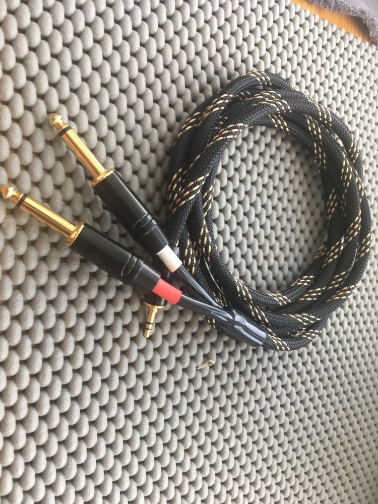 Кабель аудіо(інсертний)3,5/2RCA/2Jack 6,3mm