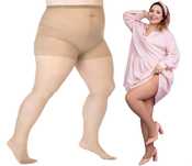 Rajstopy Lida Plus Size , 20den , Jasny beż, 4XXL , biodra do 170cm