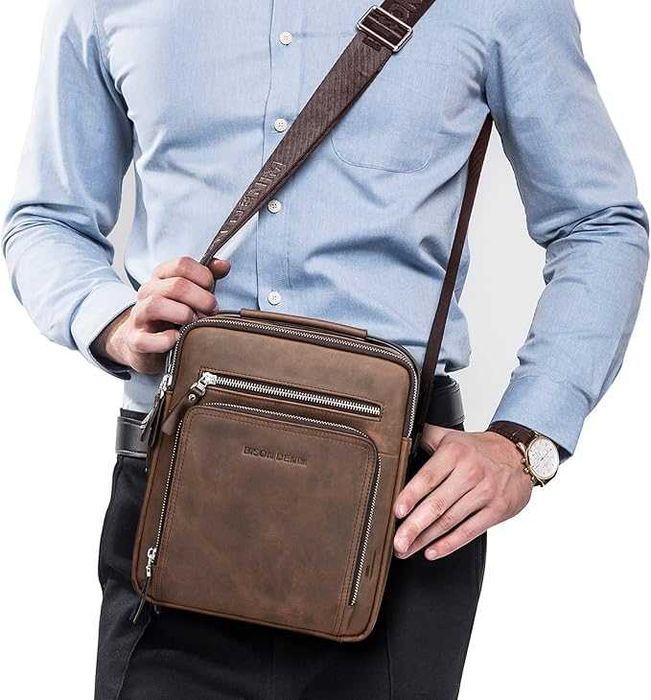 Torba męska listonoszka z prawdziwej skóry BISON DENIM