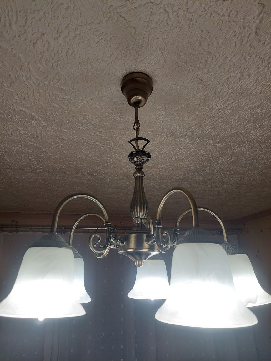 Żyrandol lampa pięcioramienny na żarówki led E14