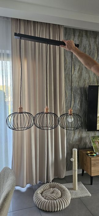 Lampa Loft Czarna 3 klosze