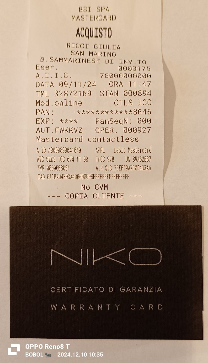Sprzedam Zegarek Męski Firmy NIKO z San Marino
