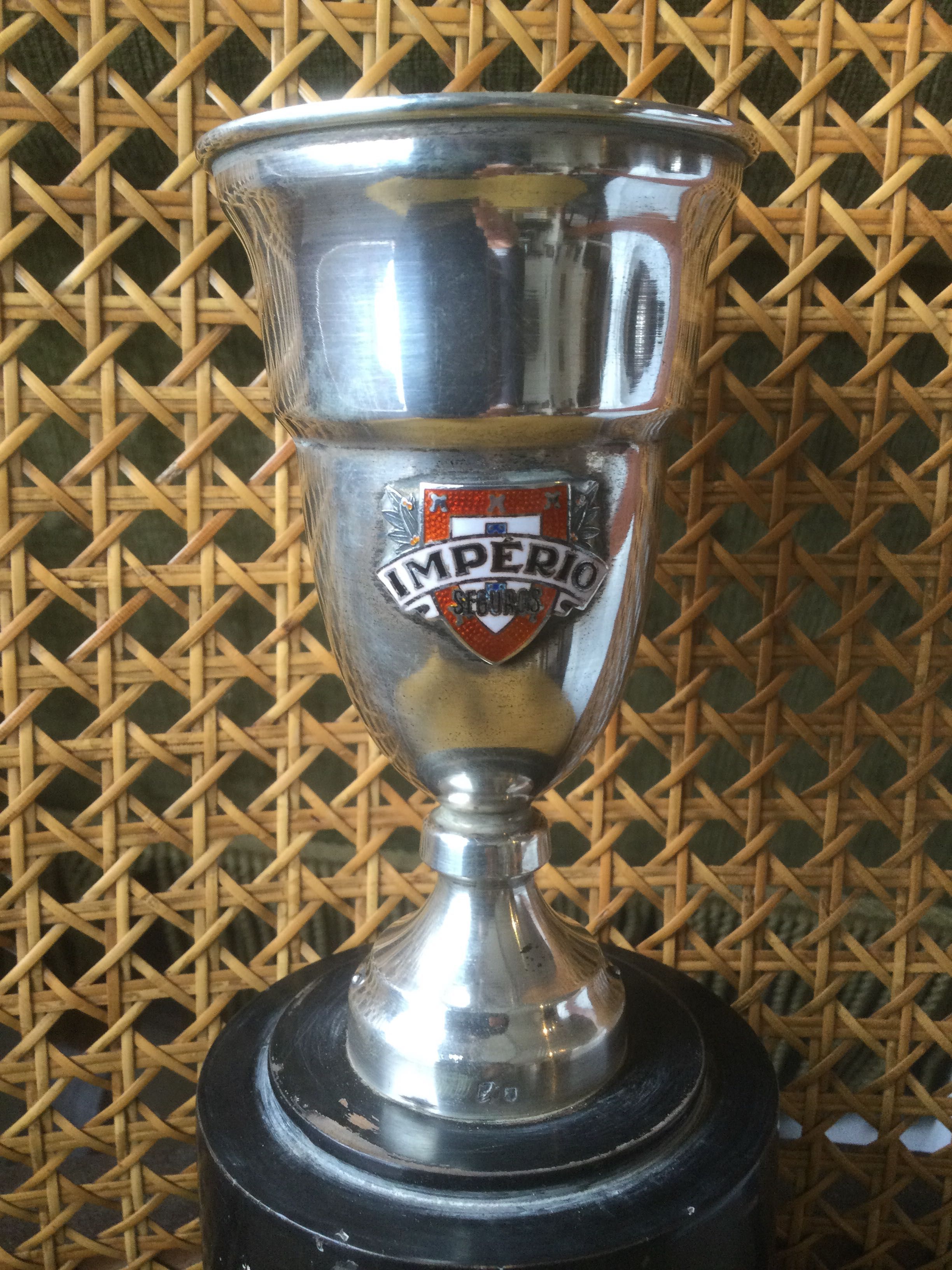 Taça Prata Portuguesa contrastada Brasão Chapa Seguros Império 22,5 cm