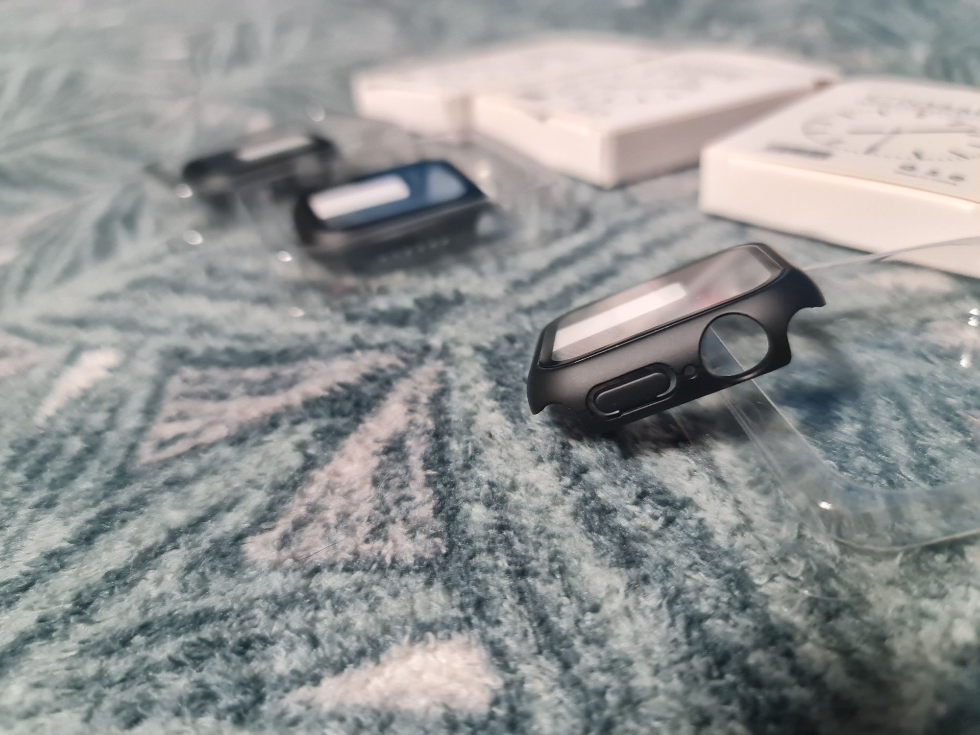 Etui Apple Watch 45mm Czarny AW 9 8 7 szkło case ochrona