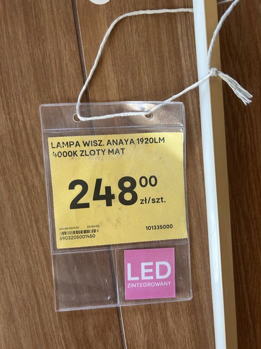 Lampa wiszaca 2 szt led Anaya zloty mat
