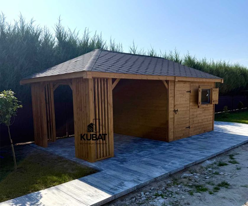 Domek ogrodowy z altanka 3x6 | domek narzedziowy z altanka | altanki