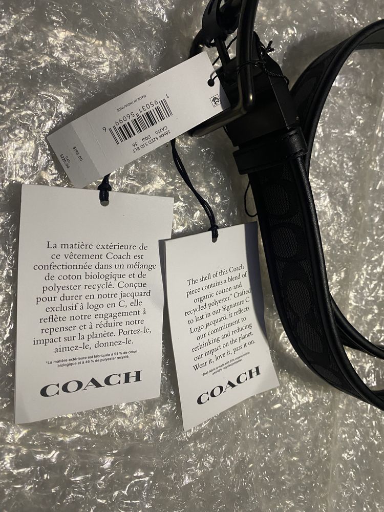 ремінь Coach 38 mm Sized SJD Size: 36 Color: Smoke/Black