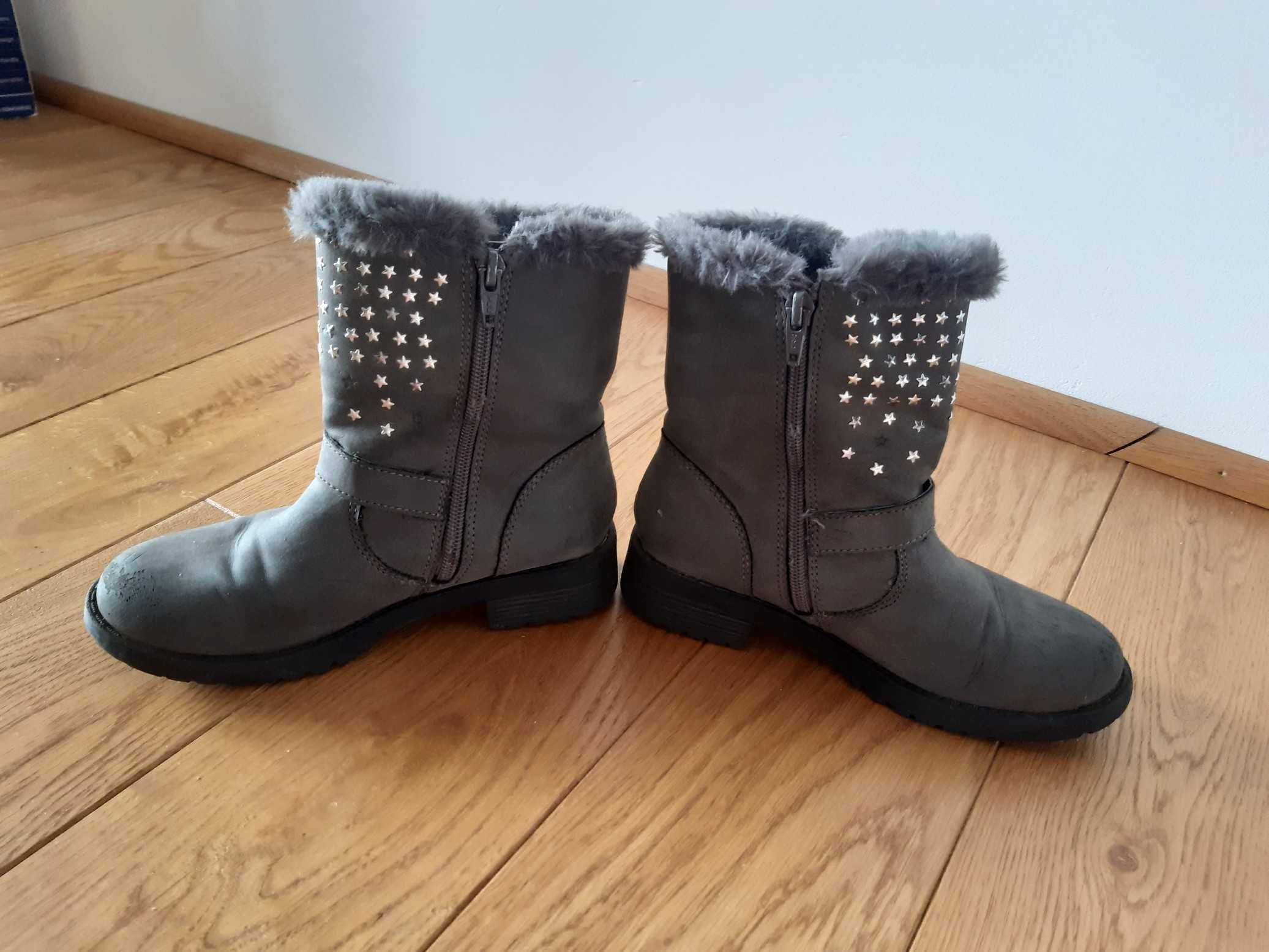 Kozaki zimowe ocieplane 32 Buty Zimowe Bardzo Ciepłe 20,5 cm